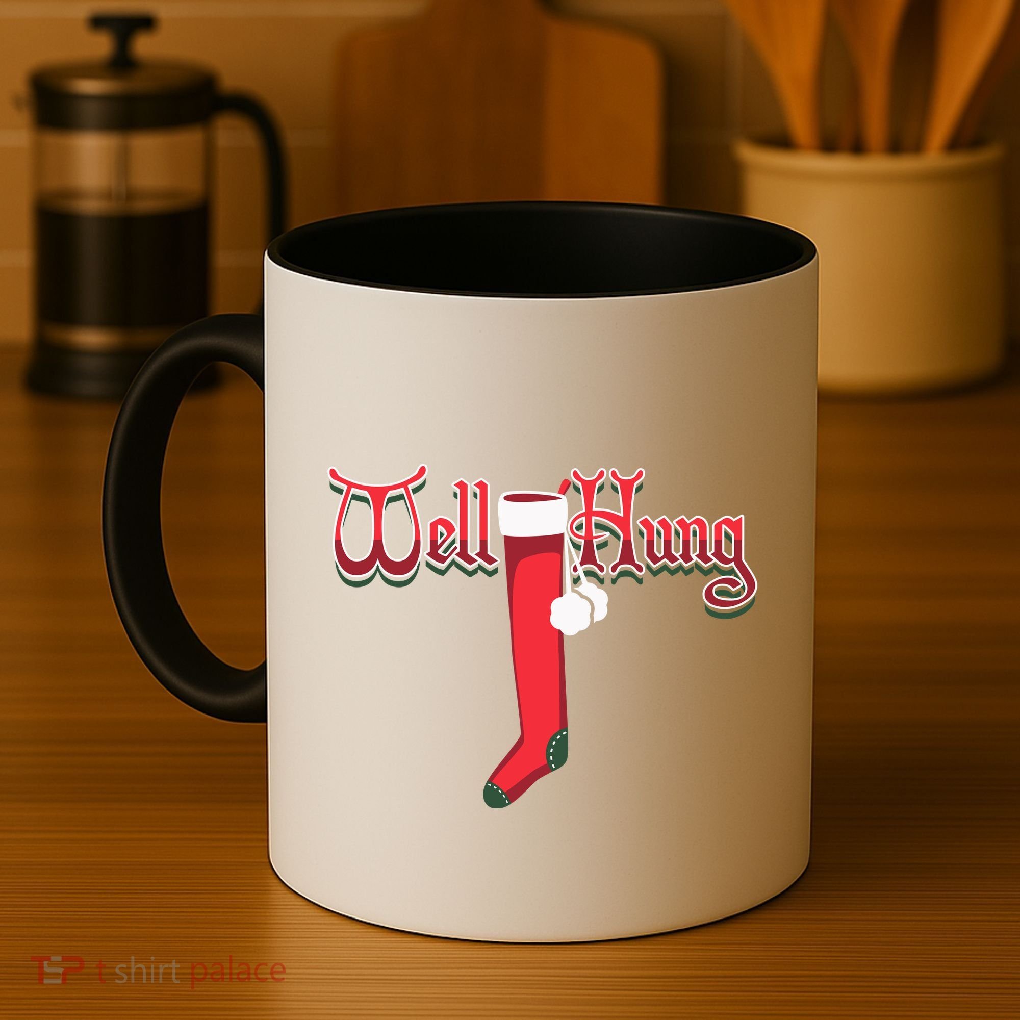 Well Hung Christmas Sock Holiday Season Coffee Mug