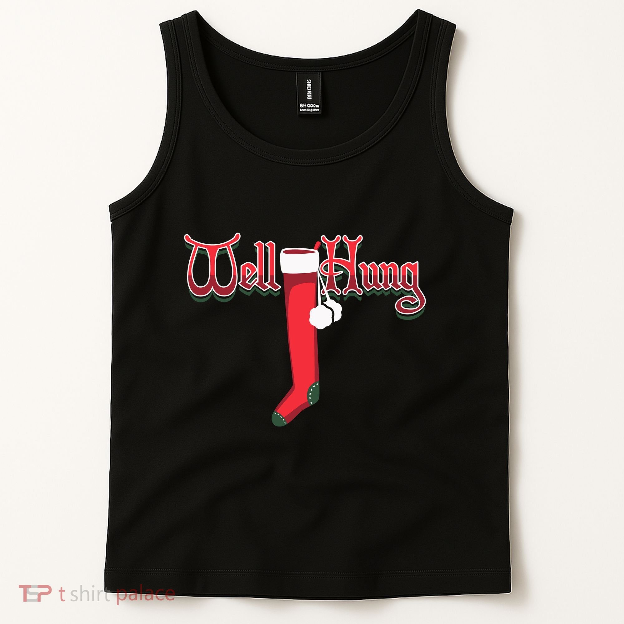 Well Hung Christmas Sock Holiday Season Tank Top