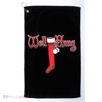Well Hung Christmas Sock Holiday Season Golf Towel thumb 0