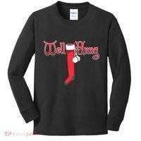Well Hung Christmas Sock Holiday Season Kids Long Sleeve Shirt thumb 0