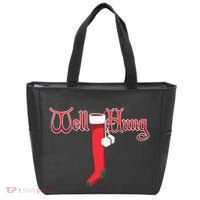 Well Hung Christmas Sock Holiday Season Tote Bag thumb 0