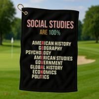 World History Classroom Social Studies History Teacher Golf Towel thumb 1