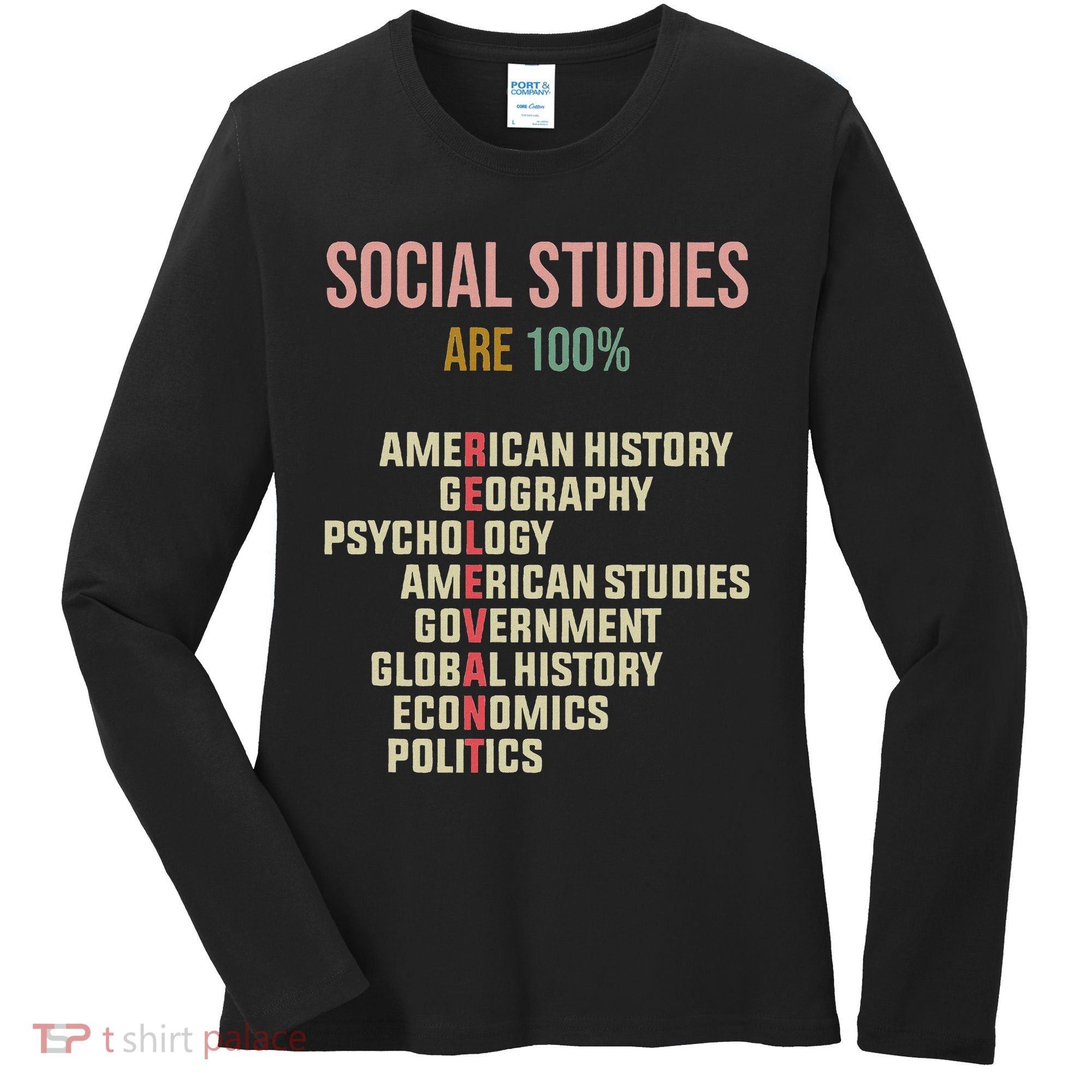World History Classroom Social Studies History Teacher Women's Long Sleeve Shirt
