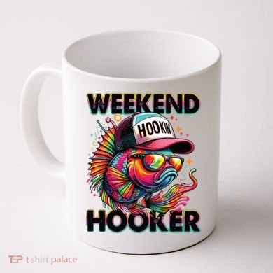 Weekend Hooker Colorful Fishing Coffee Mug