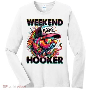 Weekend Hooker Colorful Fishing Women's Long Sleeve Shirt