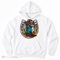 Western Horseshoe Cow Boots Hat Rope Sunflower Rodeo Dad Hoodie thumb 0
