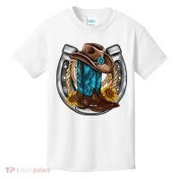Western Horseshoe Cow Boots Hat Rope Sunflower Rodeo Dad Kids T-Shirt thumb 0