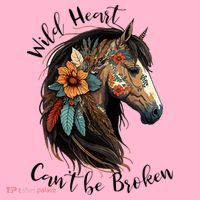 Wild Heart Can't Be Broken Wild Horse Horse Lover Gift Coaster thumb 2