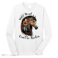Wild Heart Can't Be Broken Wild Horse Horse Lover Gift Long Sleeve Shirt thumb 0