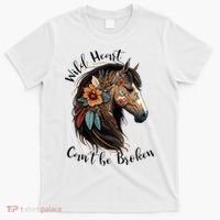 Wild Heart Can't Be Broken Wild Horse Horse Lover Gift T-Shirt thumb 0
