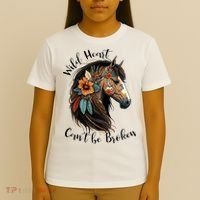 Wild Heart Can't Be Broken Wild Horse Horse Lover Gift T-Shirt thumb 4
