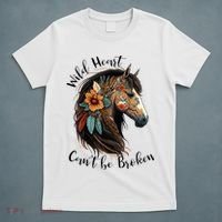 Wild Heart Can't Be Broken Wild Horse Horse Lover Gift T-Shirt thumb 5