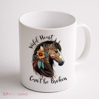 Wild Heart Can't Be Broken Wild Horse Horse Lover Gift Coffee Mug thumb 1