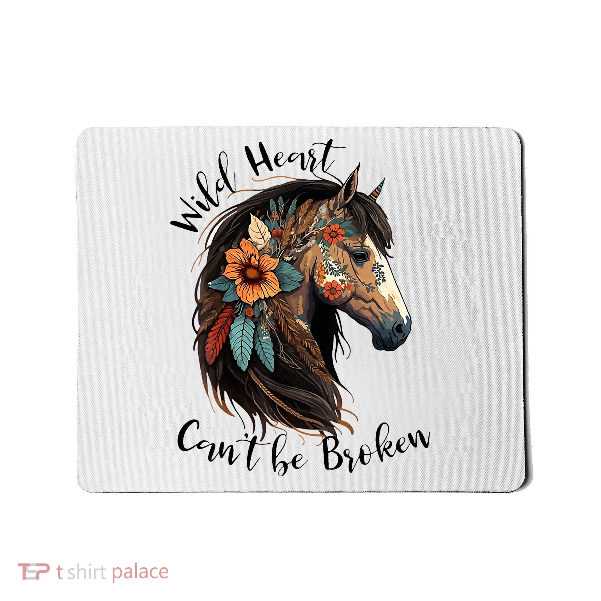 Wild Heart Can't Be Broken Wild Horse Horse Lover Gift Mousepad