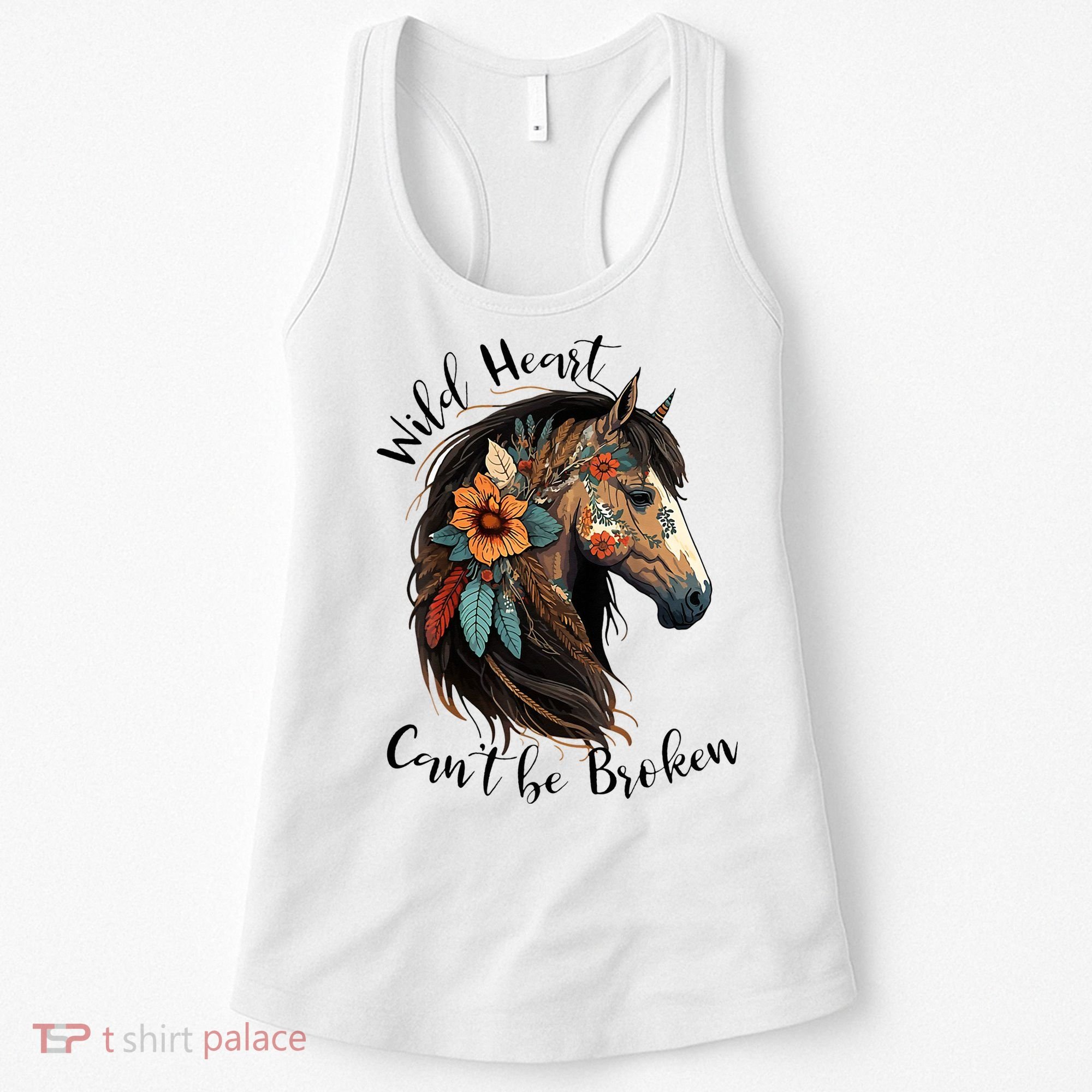 Wild Heart Can't Be Broken Wild Horse Horse Lover Gift Women's Tank Top