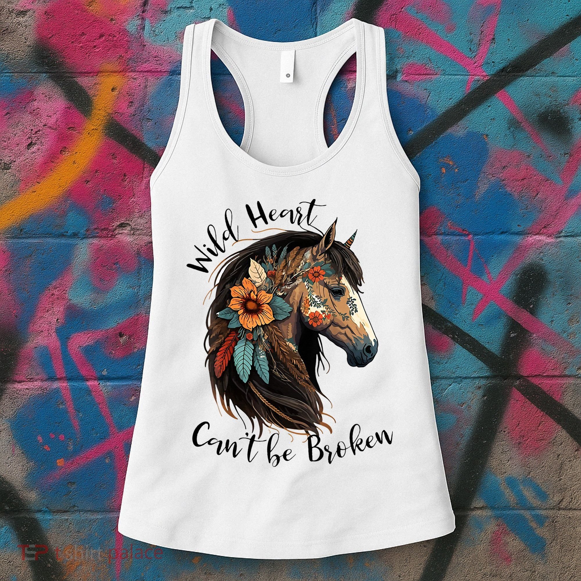 Wild Heart Can't Be Broken Wild Horse Horse Lover Gift Women's Tank Top
