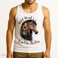 Wild Heart Can't Be Broken Wild Horse Horse Lover Gift Tank Top thumb 3