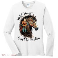 Wild Heart Can't Be Broken Wild Horse Horse Lover Gift Women's Long Sleeve Shirt thumb 0