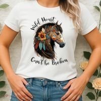 Wild Heart Can't Be Broken Wild Horse Horse Lover Gift Women's T-Shirt thumb 2