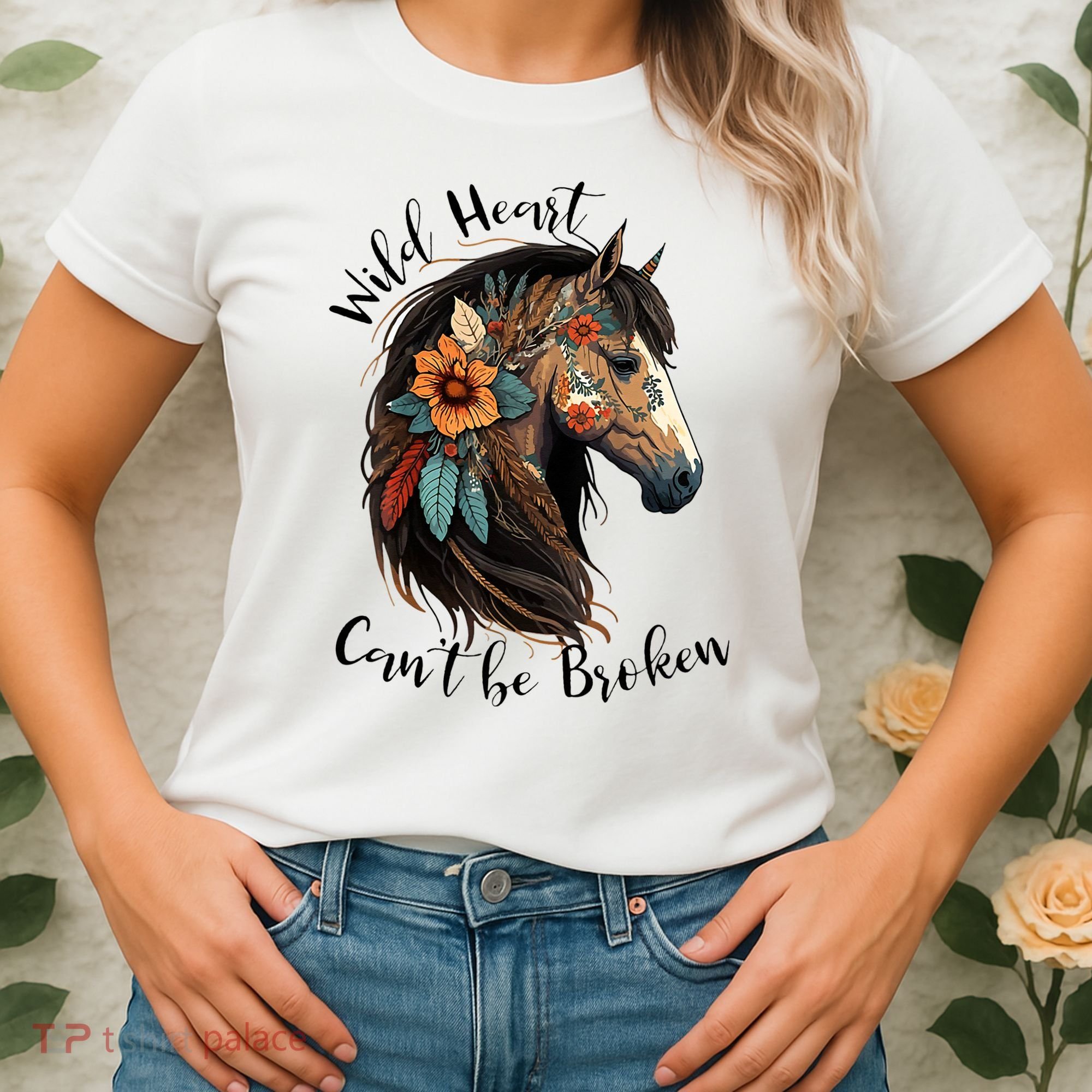 Wild Heart Can't Be Broken Wild Horse Horse Lover Gift Women's T-Shirt