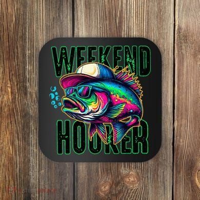 Weekend Hooker Colorful Fishing Coaster