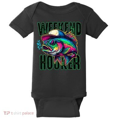 Weekend Hooker Colorful Fishing Baby Bodysuit
