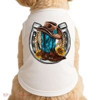 Western Horseshoe Cowboy Boots Hat Rope Sunflower Rodeo Dad Doggie Tank thumb 0