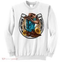 Western Horseshoe Cowboy Boots Hat Rope Sunflower Rodeo Dad Sweatshirt thumb 0