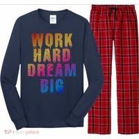 Work Hard Dream Big Inspirational Long Sleeve Pajama Set thumb 0