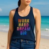 Work Hard Dream Big Inspirational Women's Tank Top thumb 2