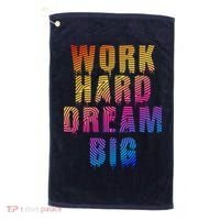 Work Hard Dream Big Inspirational Golf Towel thumb 0