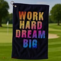 Work Hard Dream Big Golf Towel thumb 1