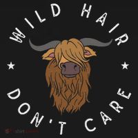 Wild Hair Dont Care Funny Scottish Farmer Gift Highland Cow Long Sleeve Shirt thumb 2