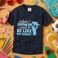 When I Grow Up Be Like Daddy Kids T-Shirt thumb 3