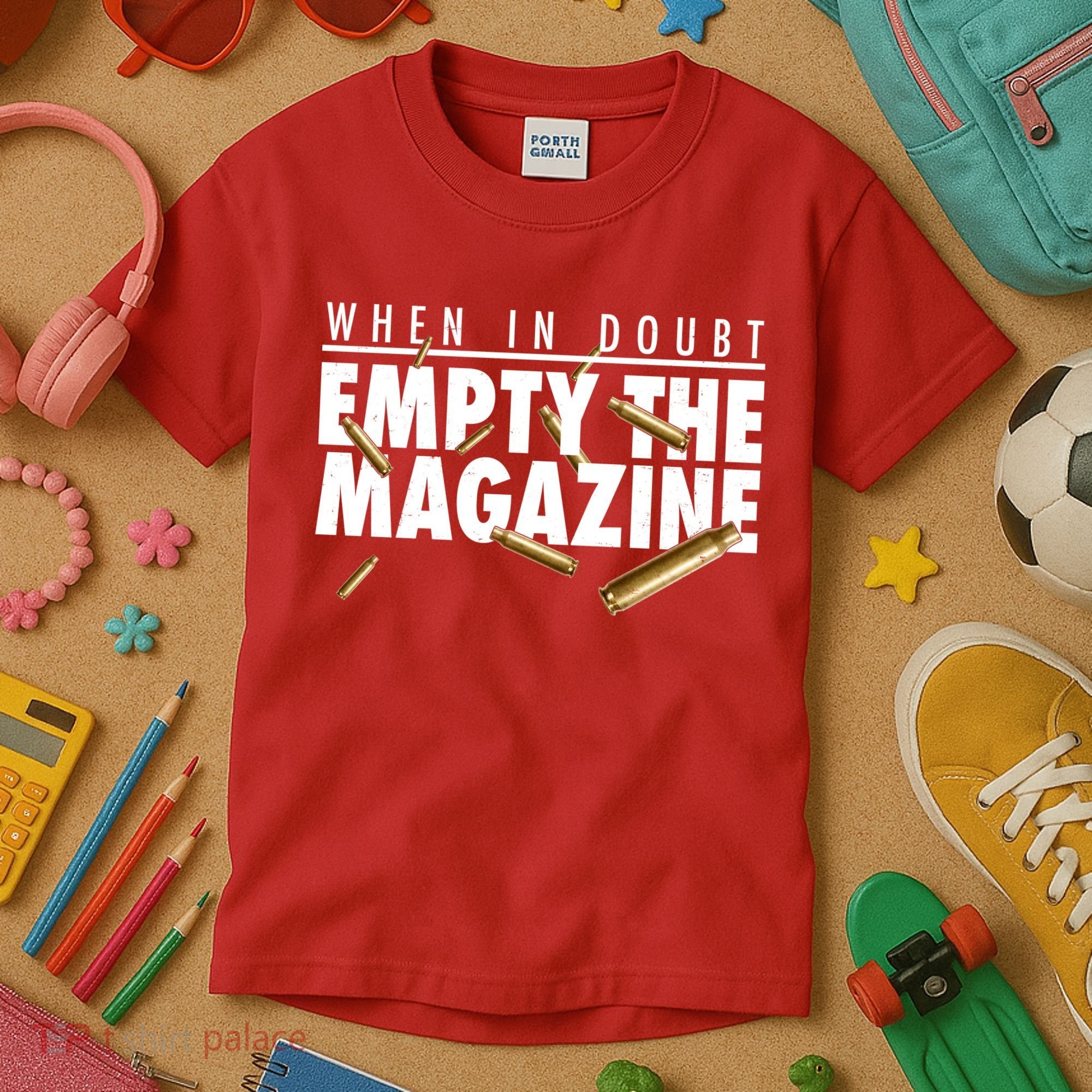 When In Doubt Empty The Magazine Kids T-Shirt