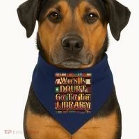 When In Doubt Go To The Library USA-Made Doggie Bandana thumb 1