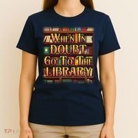 When In Doubt Go To The Library T-Shirt thumb 4