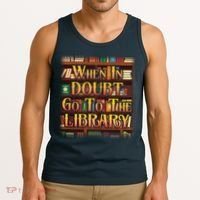 When In Doubt Go To The Library Tank Top thumb 3