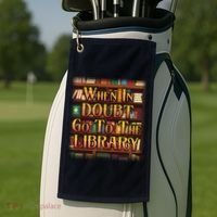 When In Doubt Go To The Library Golf Towel thumb 2