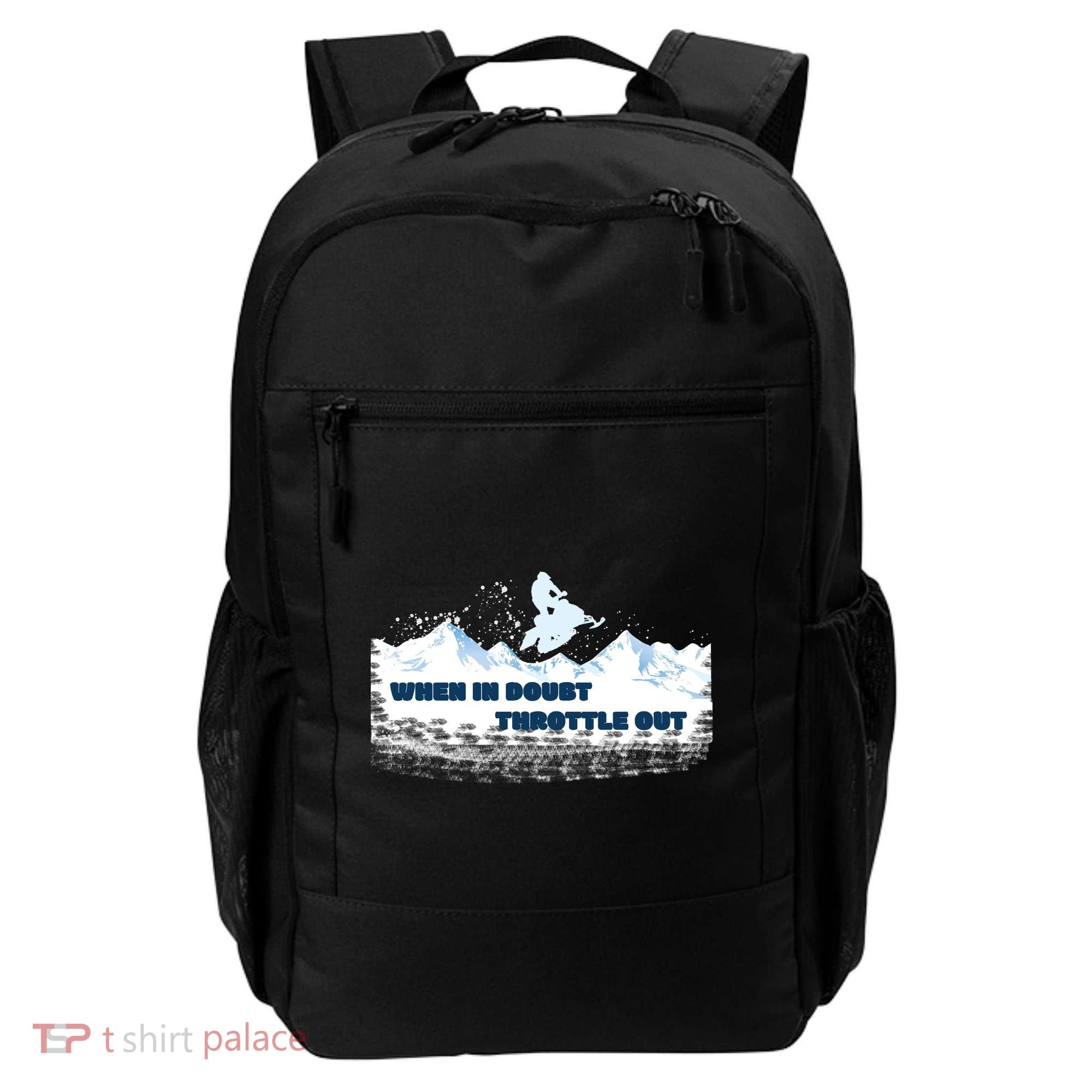 When In Doubt Throttle Out Snowmobiling Backpack