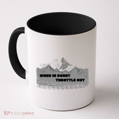 When In Doubt Throttle Out Snowmobiling Coffee Mug