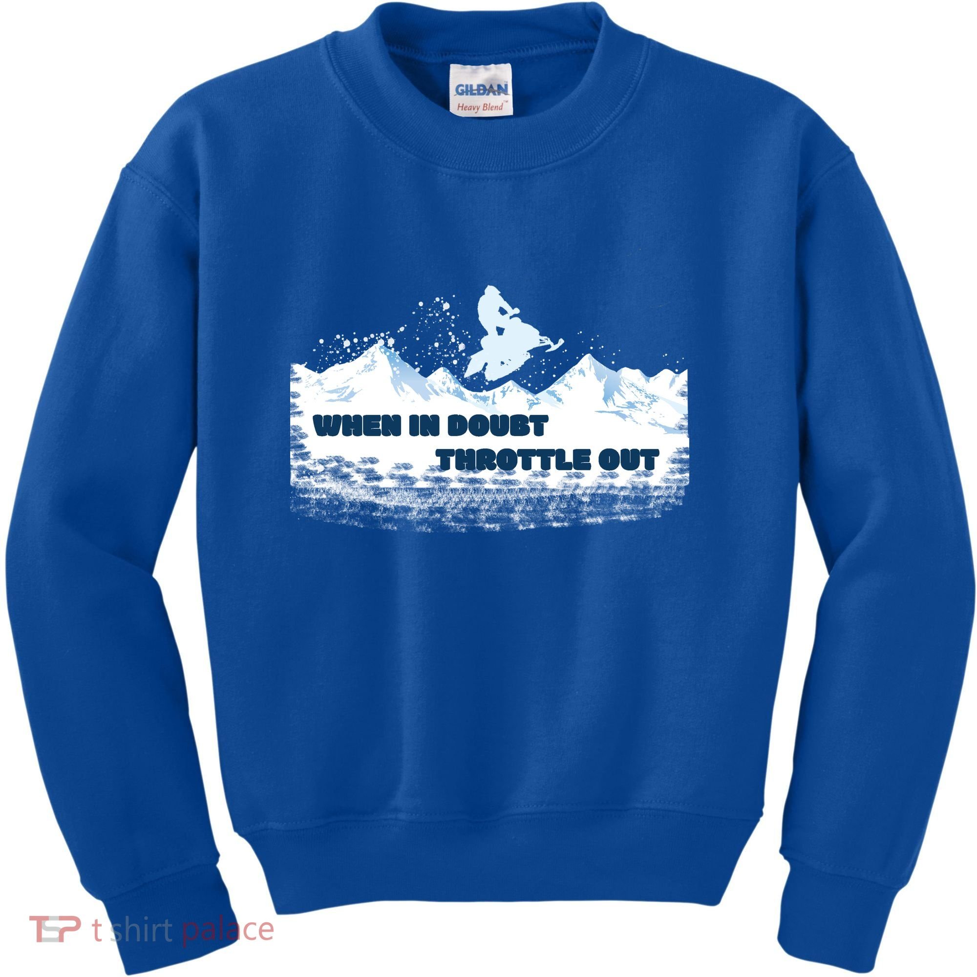 When In Doubt Throttle Out Snowmobiling Kids Sweatshirt