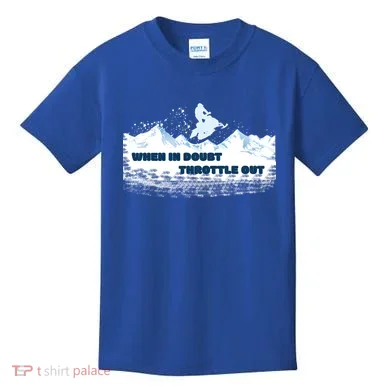 When In Doubt Throttle Out Snowmobiling Kids T-Shirt