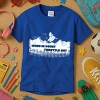 When In Doubt Throttle Out Snowmobiling Kids T-Shirt thumb 3
