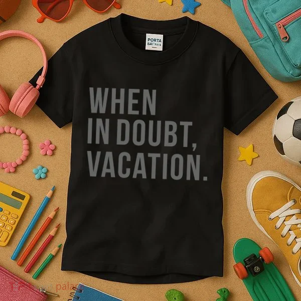 When in Doubt, Vacation Funny Kids T-Shirt