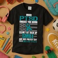 When PTSD Knock You Down Kids T-Shirt thumb 3