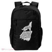 When The Snows Fall The Lone Wolf Dies, But the Pack Survives Backpack thumb 0