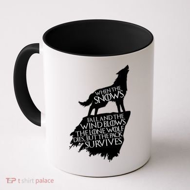 When The Snows Fall The Lone Wolf Dies, But the Pack Survives Coffee Mug
