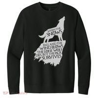 When The Snows Fall The Lone Wolf Dies, But the Pack Survives V.I.T. Fleece Crew Sweatshirt thumb 0