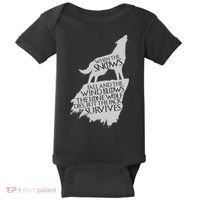When The Snows Fall The Lone Wolf Dies, But the Pack Survives Baby Bodysuit thumb 0